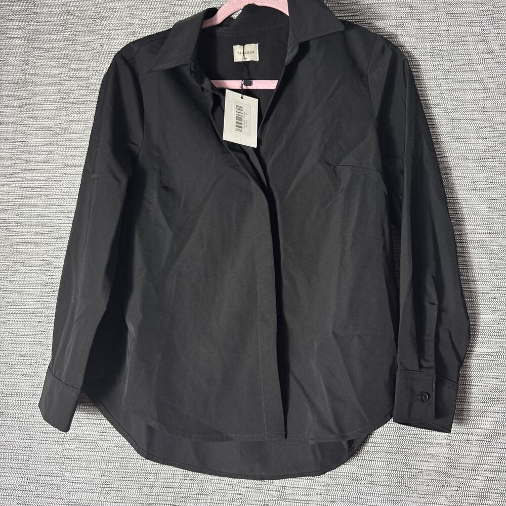 Tailleur Button Down Shirt, Black, Medium Petite MP